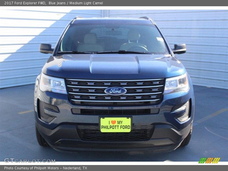Blue Jeans / Medium Light Camel 2017 Ford Explorer FWD