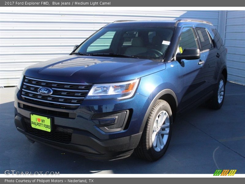 Blue Jeans / Medium Light Camel 2017 Ford Explorer FWD