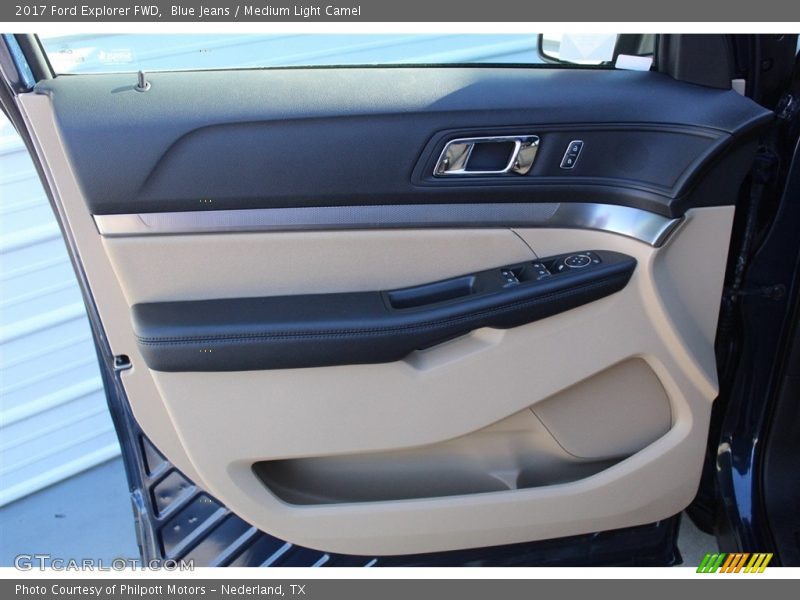 Blue Jeans / Medium Light Camel 2017 Ford Explorer FWD