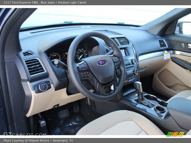 Blue Jeans / Medium Light Camel 2017 Ford Explorer FWD