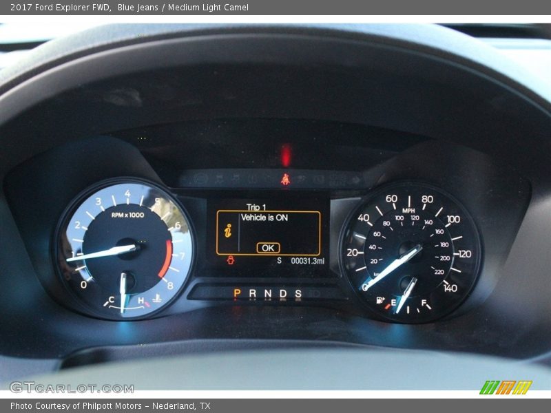 Blue Jeans / Medium Light Camel 2017 Ford Explorer FWD