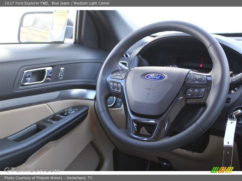 Blue Jeans / Medium Light Camel 2017 Ford Explorer FWD