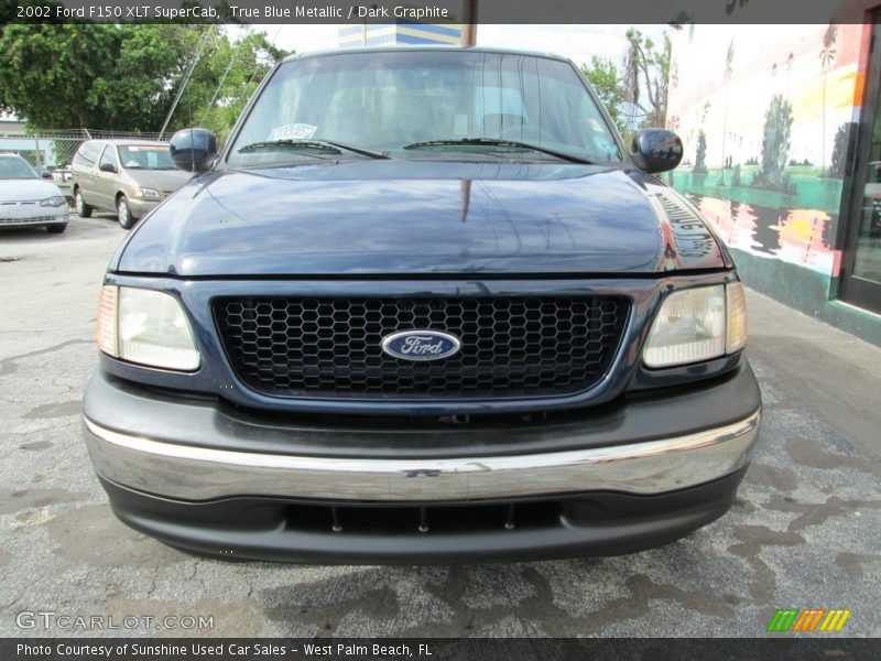 True Blue Metallic / Dark Graphite 2002 Ford F150 XLT SuperCab