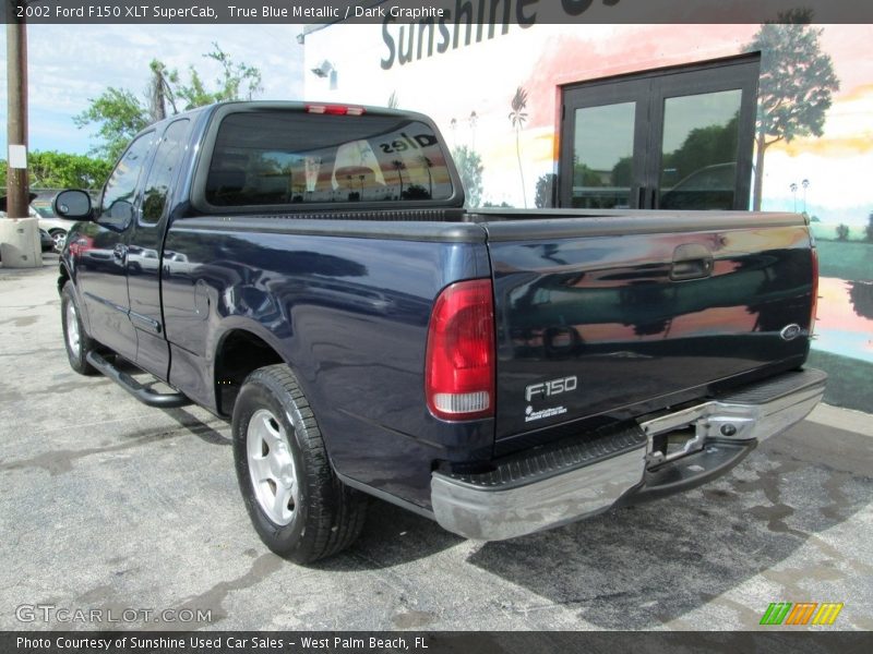 True Blue Metallic / Dark Graphite 2002 Ford F150 XLT SuperCab