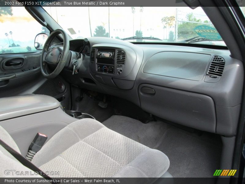 True Blue Metallic / Dark Graphite 2002 Ford F150 XLT SuperCab