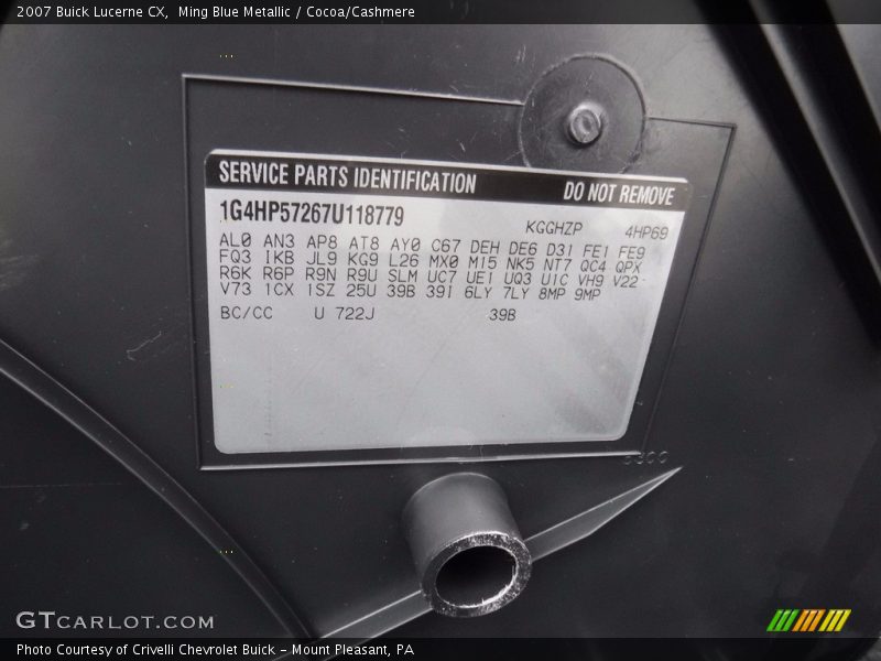 Ming Blue Metallic / Cocoa/Cashmere 2007 Buick Lucerne CX