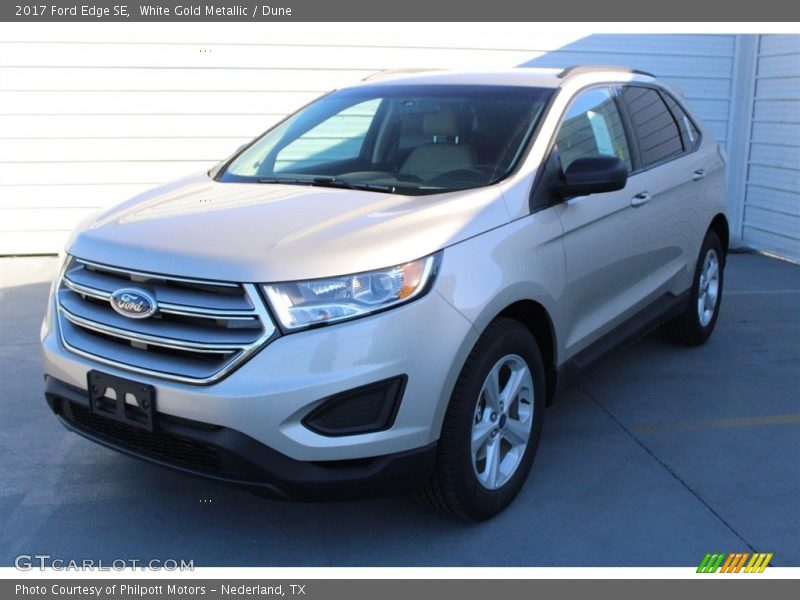 White Gold Metallic / Dune 2017 Ford Edge SE