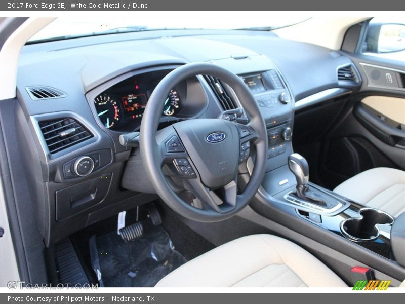 White Gold Metallic / Dune 2017 Ford Edge SE