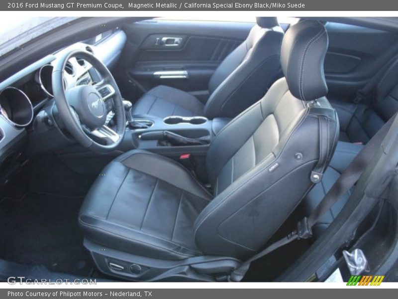 Magnetic Metallic / California Special Ebony Black/Miko Suede 2016 Ford Mustang GT Premium Coupe