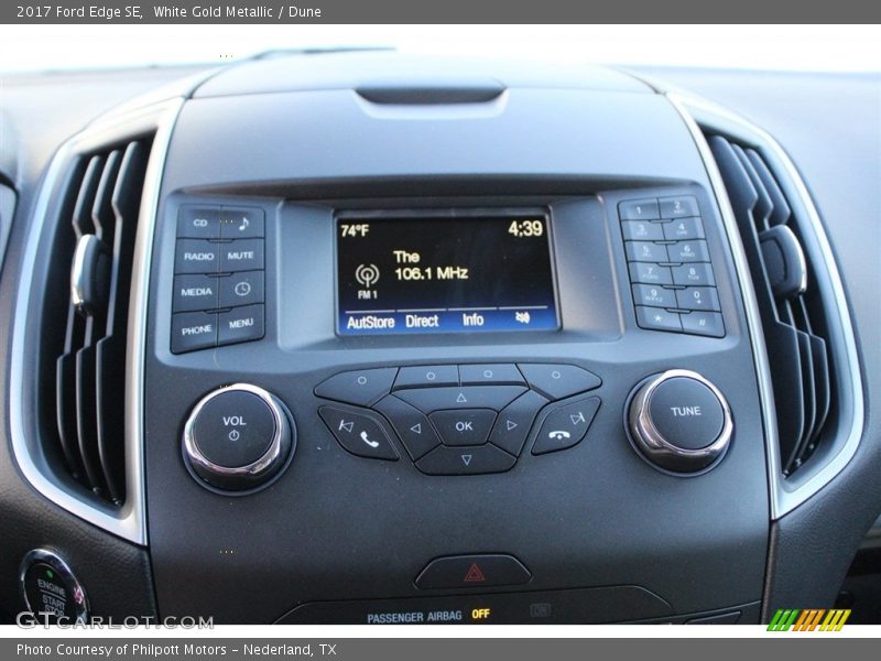 White Gold Metallic / Dune 2017 Ford Edge SE