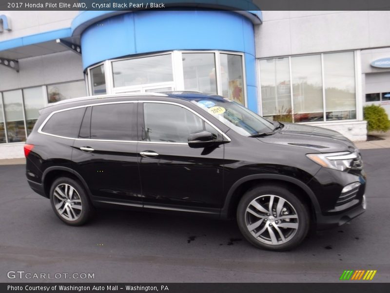 Crystal Black Pearl / Black 2017 Honda Pilot Elite AWD