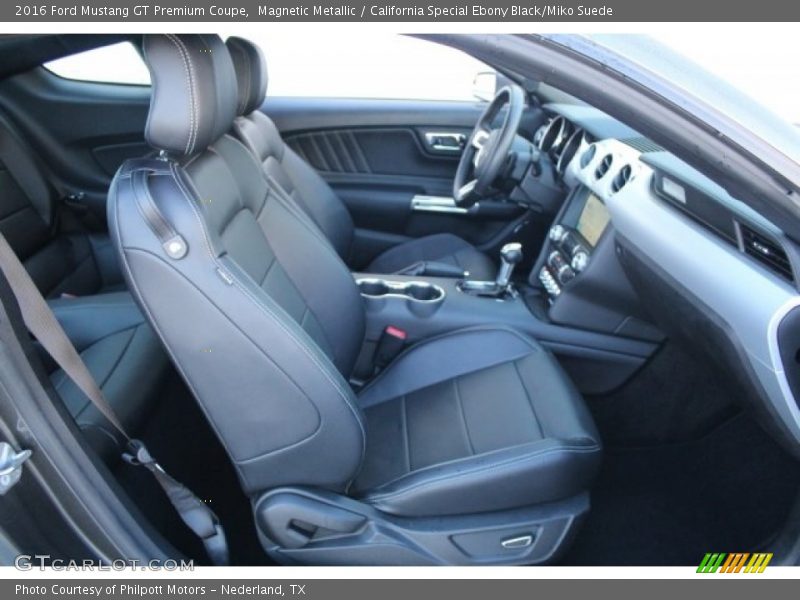 Magnetic Metallic / California Special Ebony Black/Miko Suede 2016 Ford Mustang GT Premium Coupe
