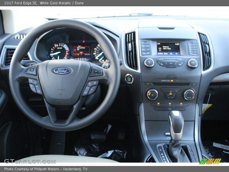 White Gold Metallic / Dune 2017 Ford Edge SE