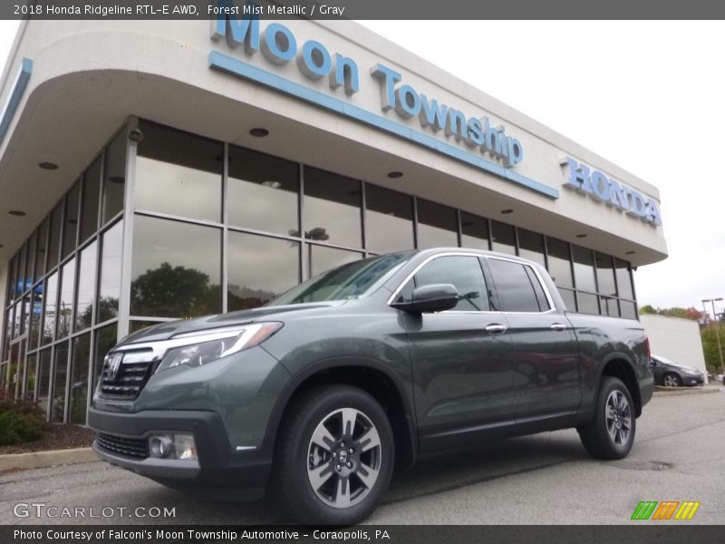 Forest Mist Metallic / Gray 2018 Honda Ridgeline RTL-E AWD