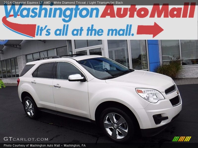 White Diamond Tricoat / Light Titanium/Jet Black 2014 Chevrolet Equinox LT AWD