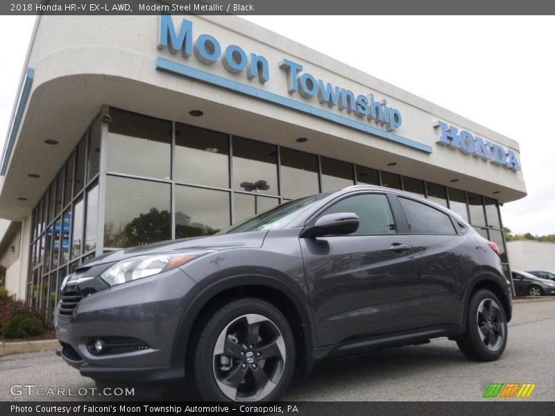 Modern Steel Metallic / Black 2018 Honda HR-V EX-L AWD