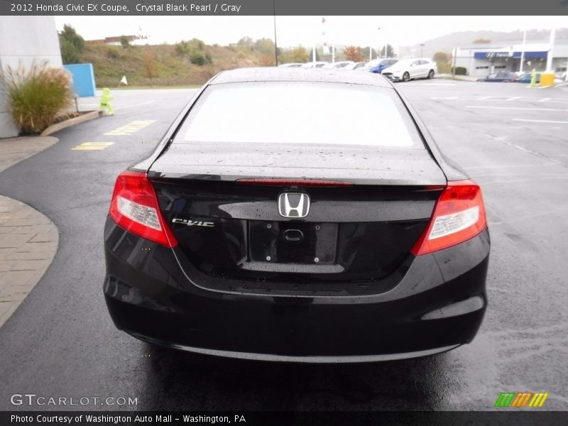 Crystal Black Pearl / Gray 2012 Honda Civic EX Coupe