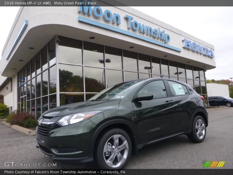 Misty Green Pearl / Black 2018 Honda HR-V LX AWD