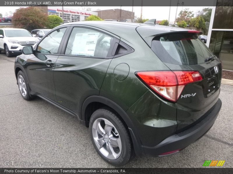 Misty Green Pearl / Black 2018 Honda HR-V LX AWD