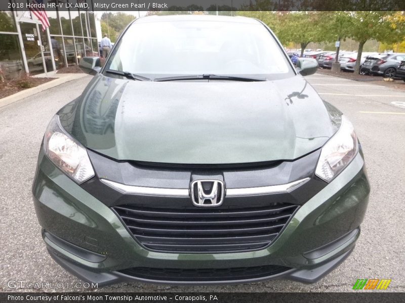 Misty Green Pearl / Black 2018 Honda HR-V LX AWD