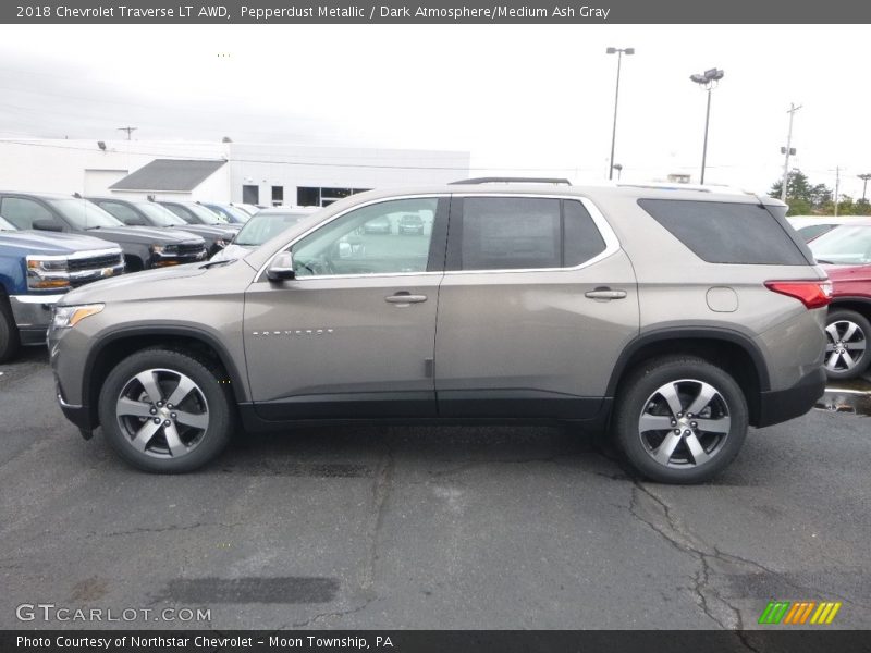 Pepperdust Metallic / Dark Atmosphere/Medium Ash Gray 2018 Chevrolet Traverse LT AWD