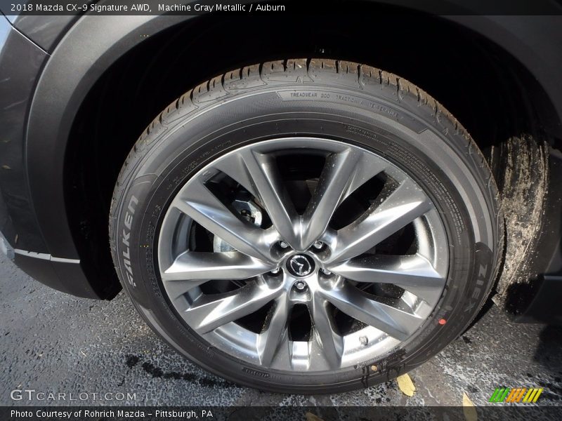 Machine Gray Metallic / Auburn 2018 Mazda CX-9 Signature AWD