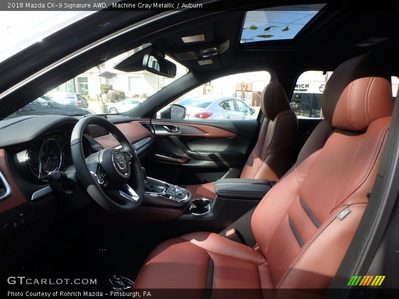 Machine Gray Metallic / Auburn 2018 Mazda CX-9 Signature AWD