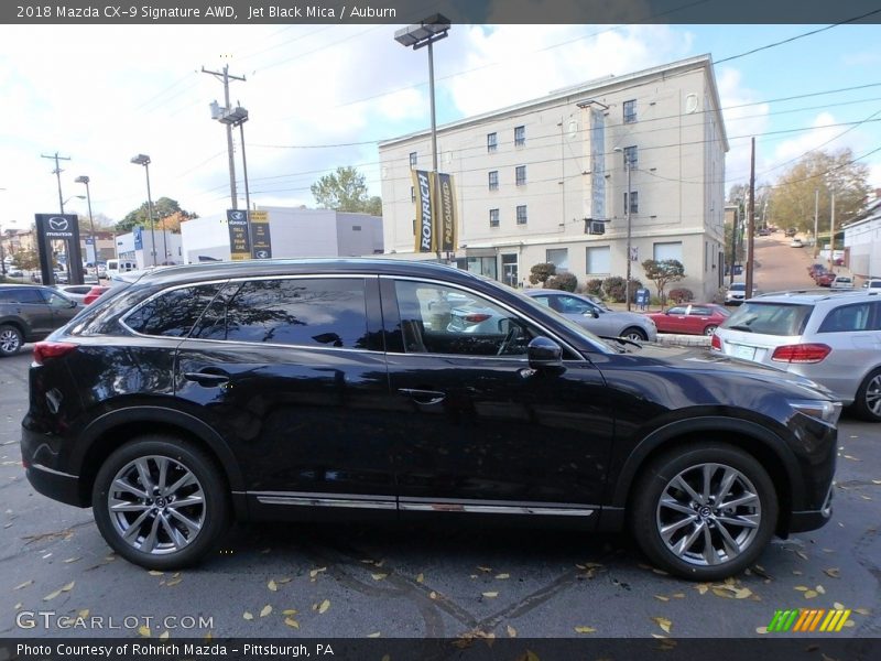 Jet Black Mica / Auburn 2018 Mazda CX-9 Signature AWD