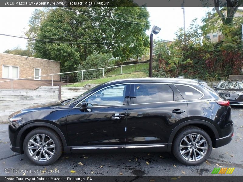 Jet Black Mica / Auburn 2018 Mazda CX-9 Signature AWD