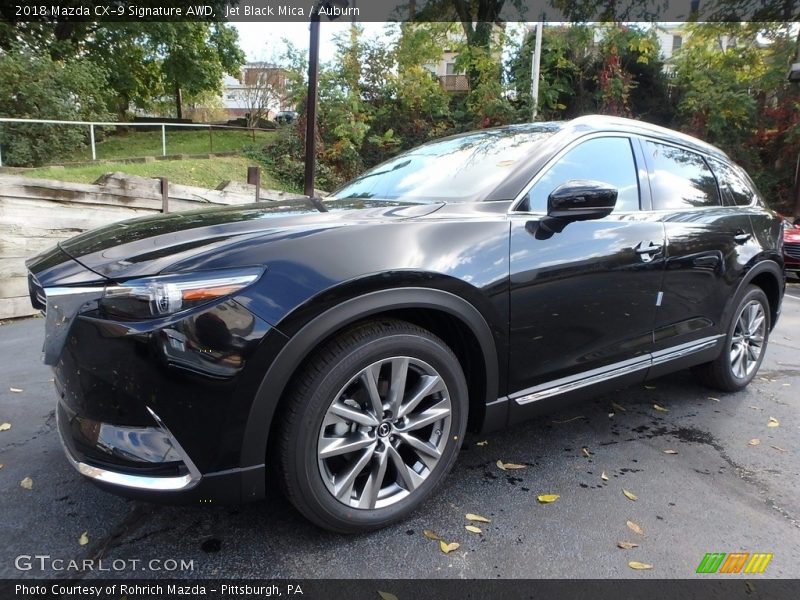 Jet Black Mica / Auburn 2018 Mazda CX-9 Signature AWD