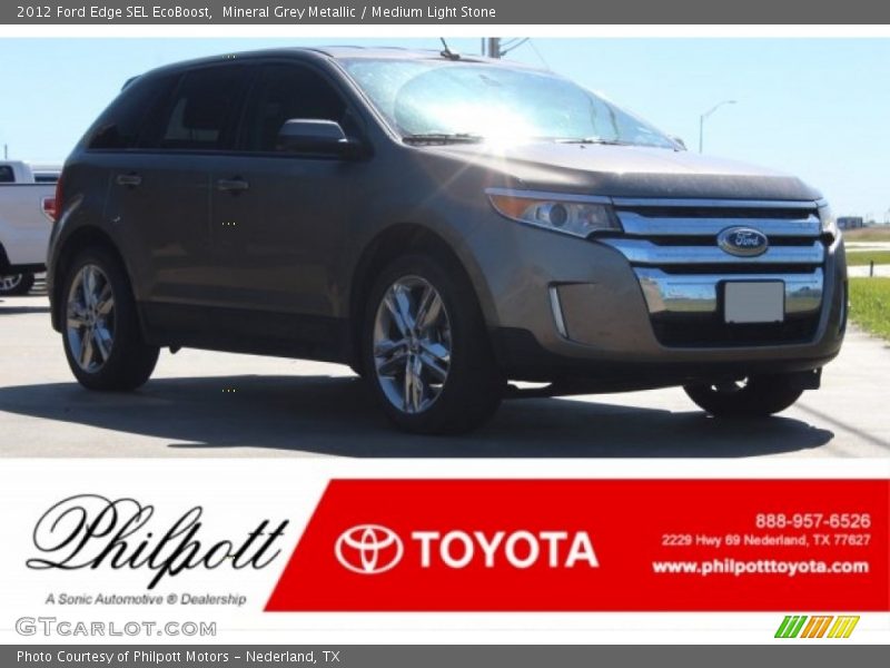 Mineral Grey Metallic / Medium Light Stone 2012 Ford Edge SEL EcoBoost