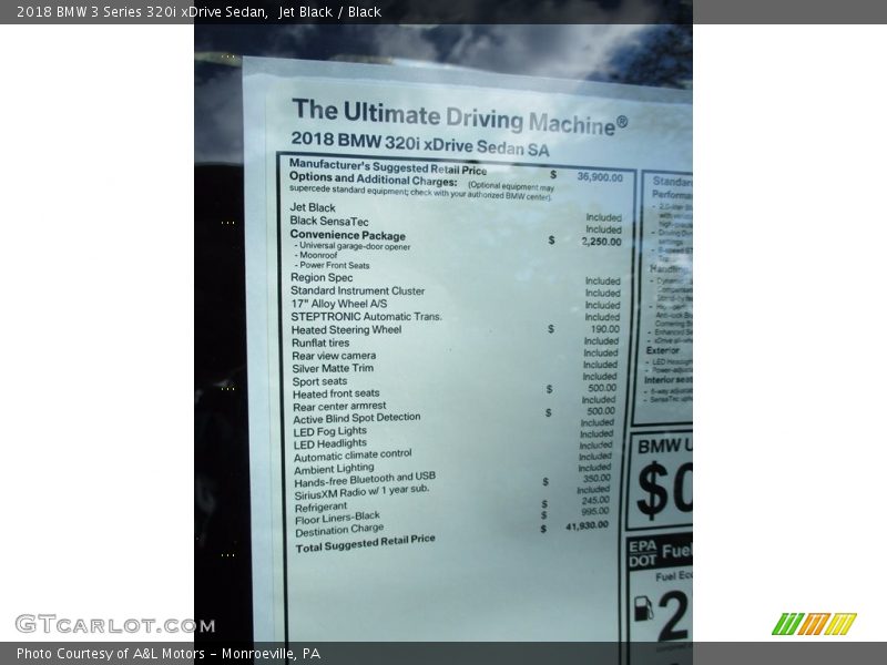 Jet Black / Black 2018 BMW 3 Series 320i xDrive Sedan