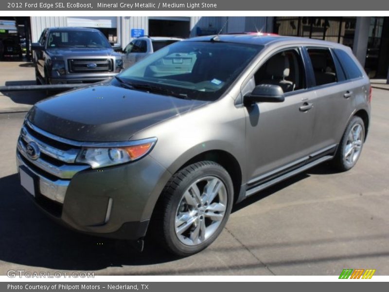 Mineral Grey Metallic / Medium Light Stone 2012 Ford Edge SEL EcoBoost