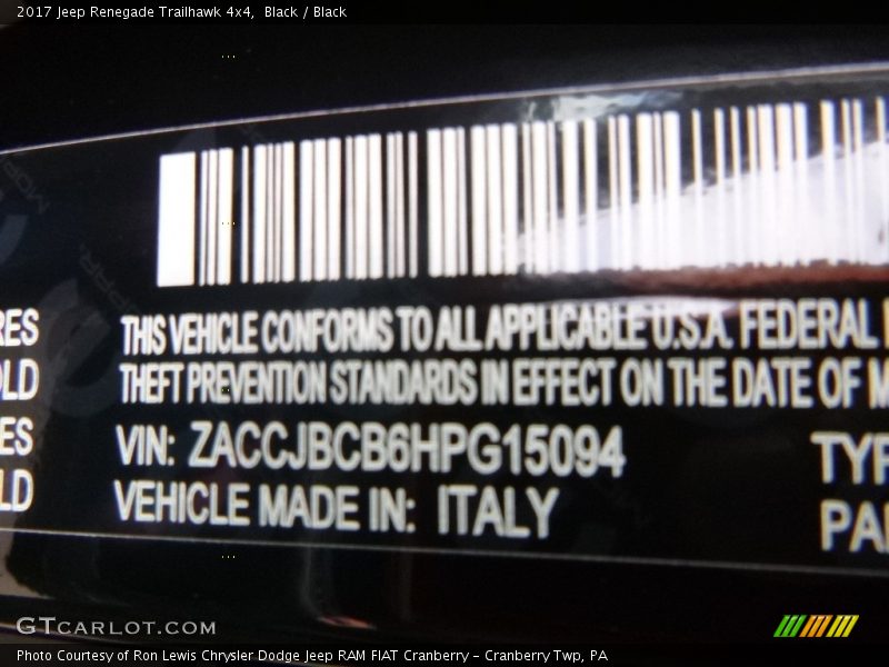 Black / Black 2017 Jeep Renegade Trailhawk 4x4