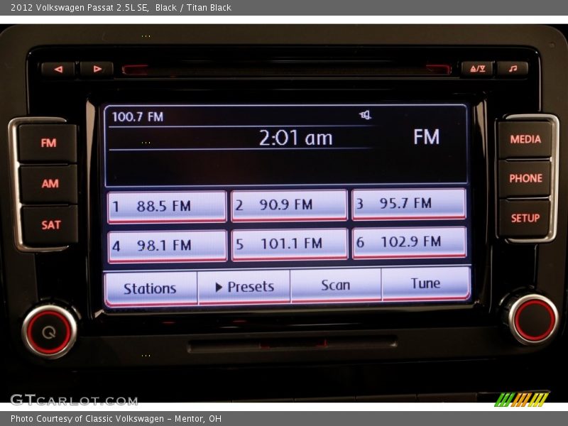 Black / Titan Black 2012 Volkswagen Passat 2.5L SE