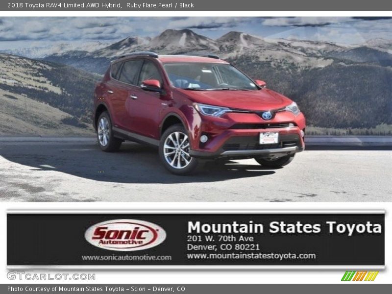 Ruby Flare Pearl / Black 2018 Toyota RAV4 Limited AWD Hybrid