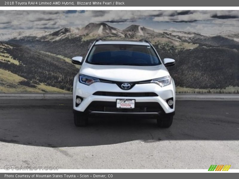 Blizzard White Pearl / Black 2018 Toyota RAV4 Limited AWD Hybrid