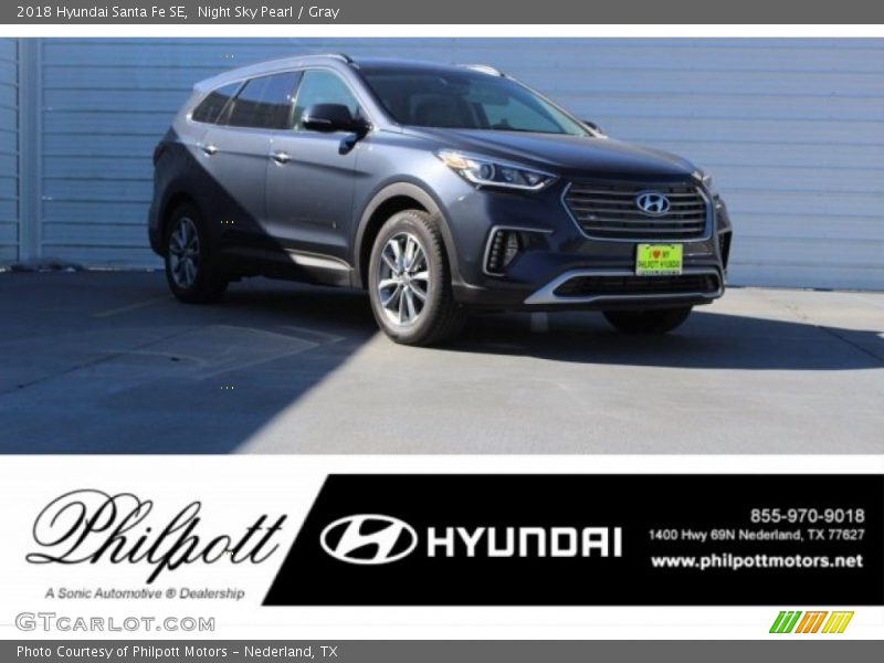 Night Sky Pearl / Gray 2018 Hyundai Santa Fe SE