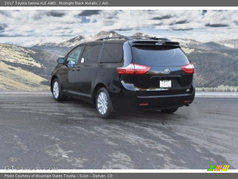 Midnight Black Metallic / Ash 2017 Toyota Sienna XLE AWD