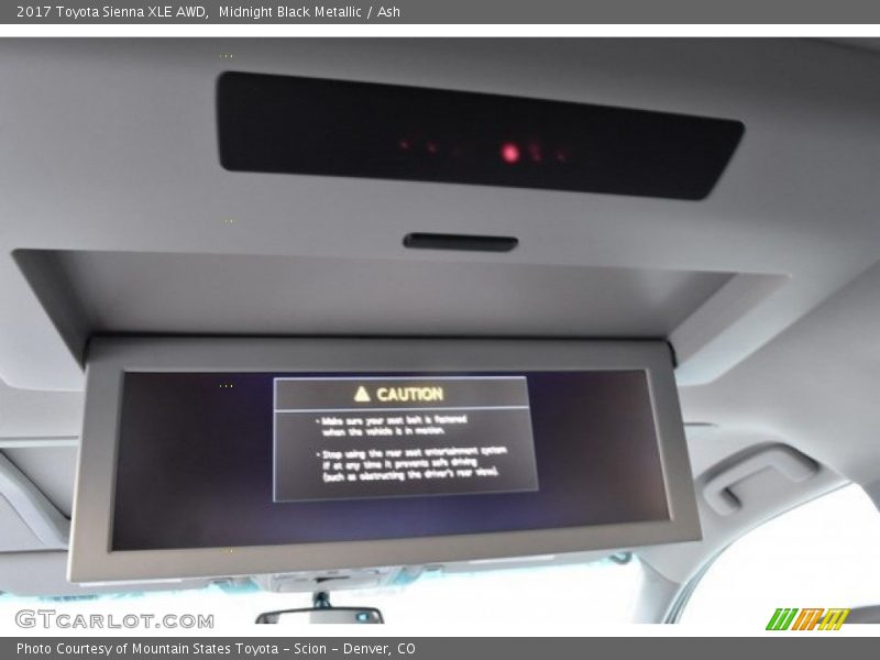 Midnight Black Metallic / Ash 2017 Toyota Sienna XLE AWD