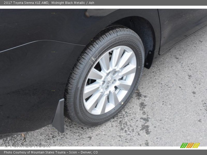 Midnight Black Metallic / Ash 2017 Toyota Sienna XLE AWD