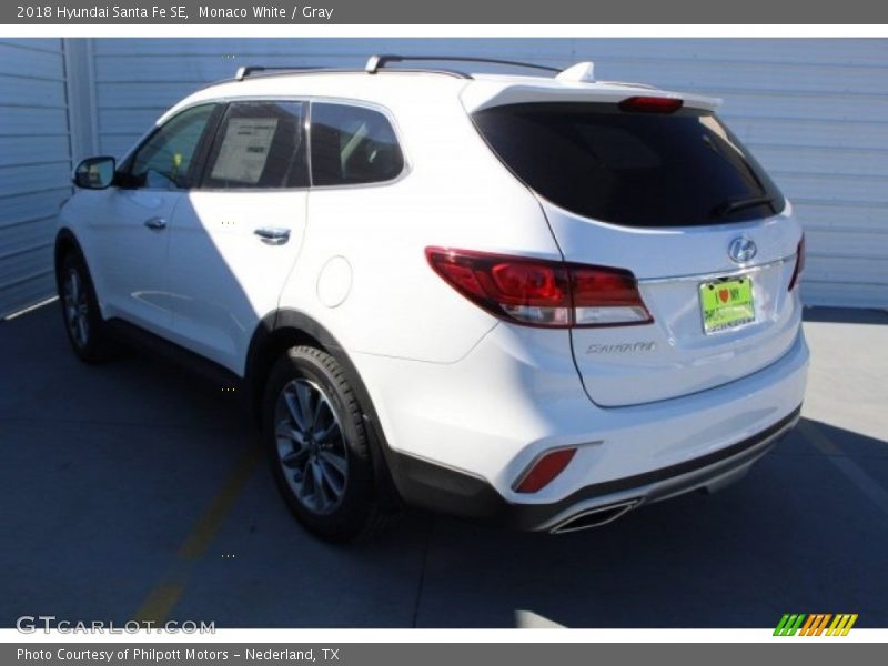 Monaco White / Gray 2018 Hyundai Santa Fe SE