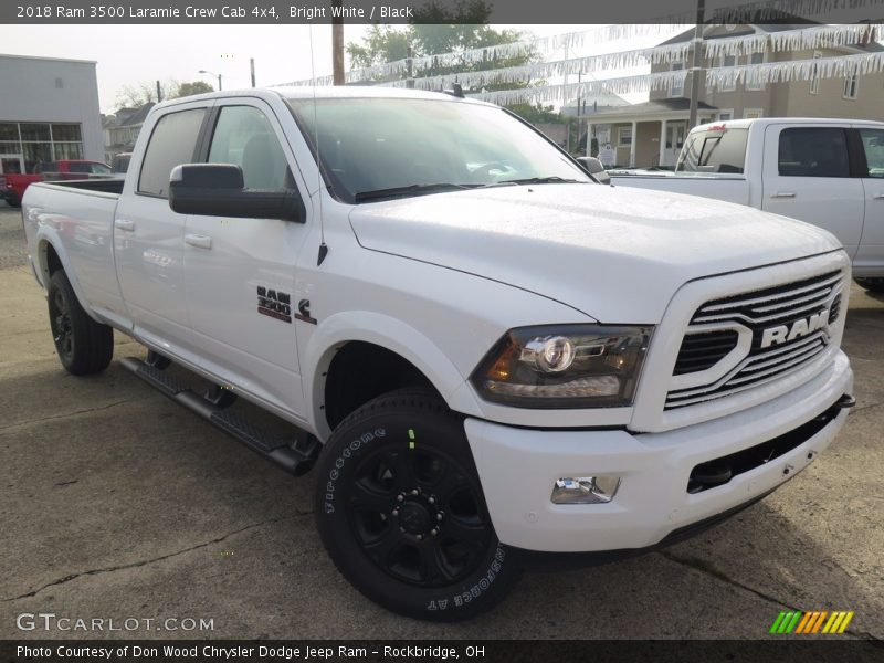 Bright White / Black 2018 Ram 3500 Laramie Crew Cab 4x4