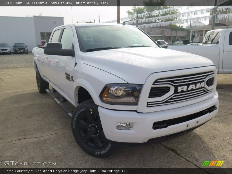 Bright White / Black 2018 Ram 3500 Laramie Crew Cab 4x4