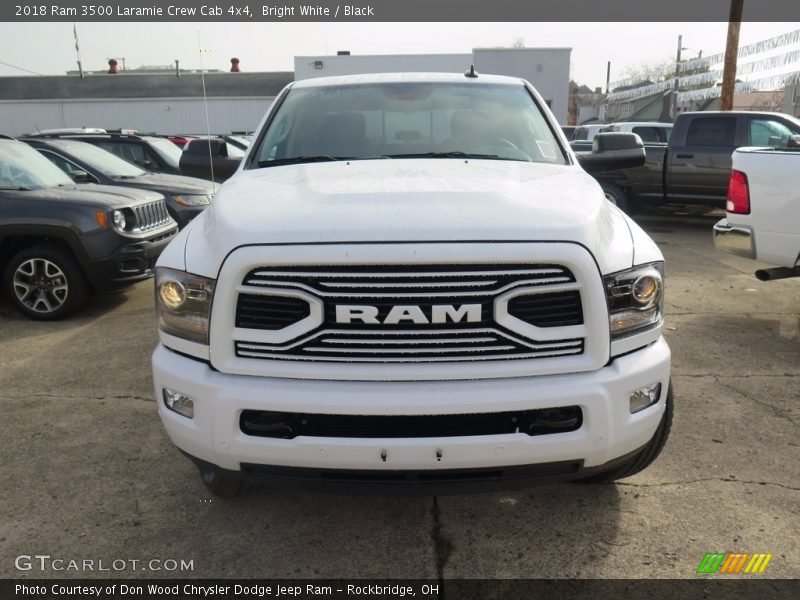 Bright White / Black 2018 Ram 3500 Laramie Crew Cab 4x4