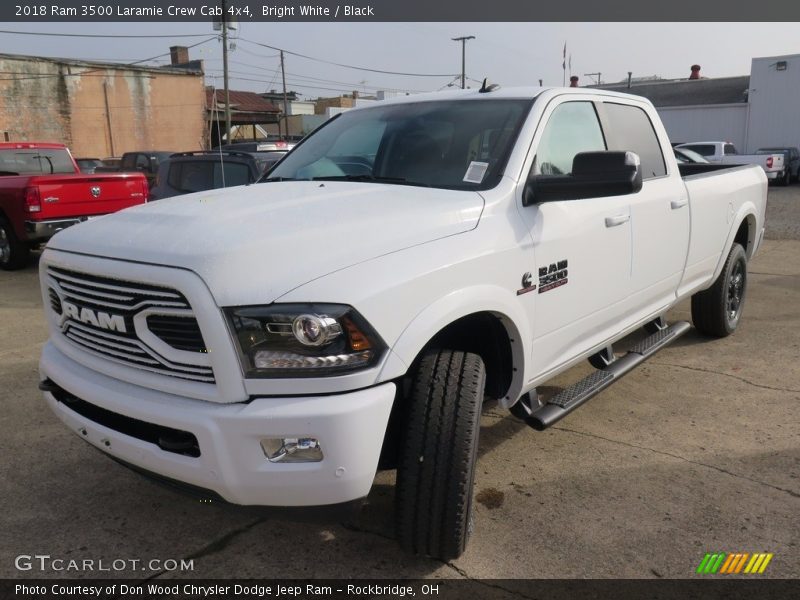 Bright White / Black 2018 Ram 3500 Laramie Crew Cab 4x4