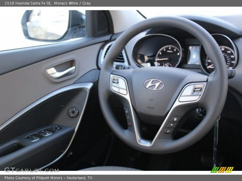 Monaco White / Gray 2018 Hyundai Santa Fe SE