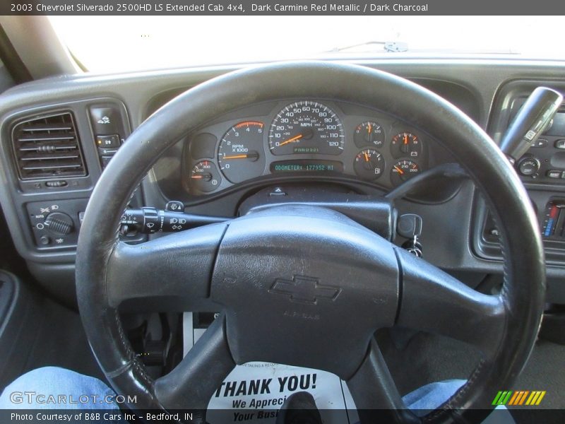 Dark Carmine Red Metallic / Dark Charcoal 2003 Chevrolet Silverado 2500HD LS Extended Cab 4x4