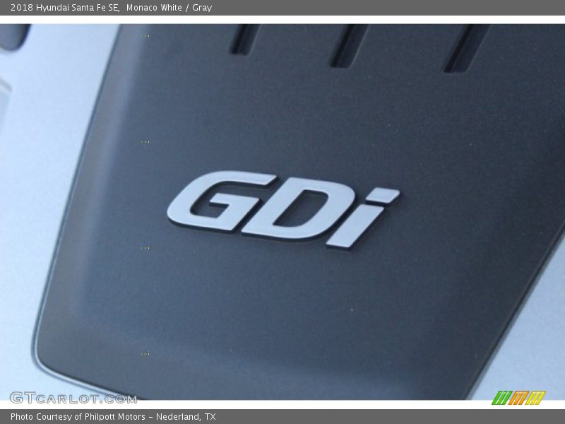 Monaco White / Gray 2018 Hyundai Santa Fe SE