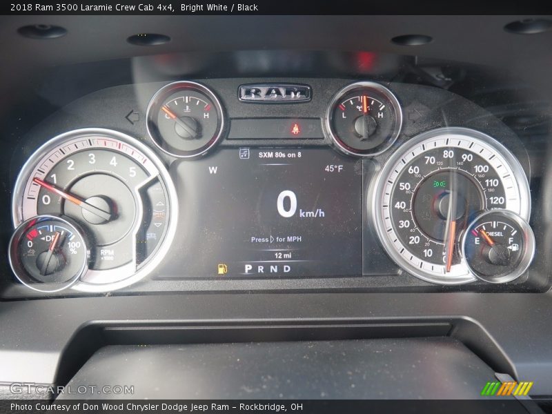 Bright White / Black 2018 Ram 3500 Laramie Crew Cab 4x4